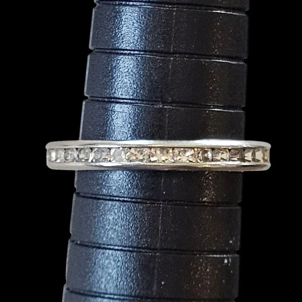 Sterling Silver Eternity Ring Size 8 Gift For‎ Her Anniversary Stackable 3 mm
